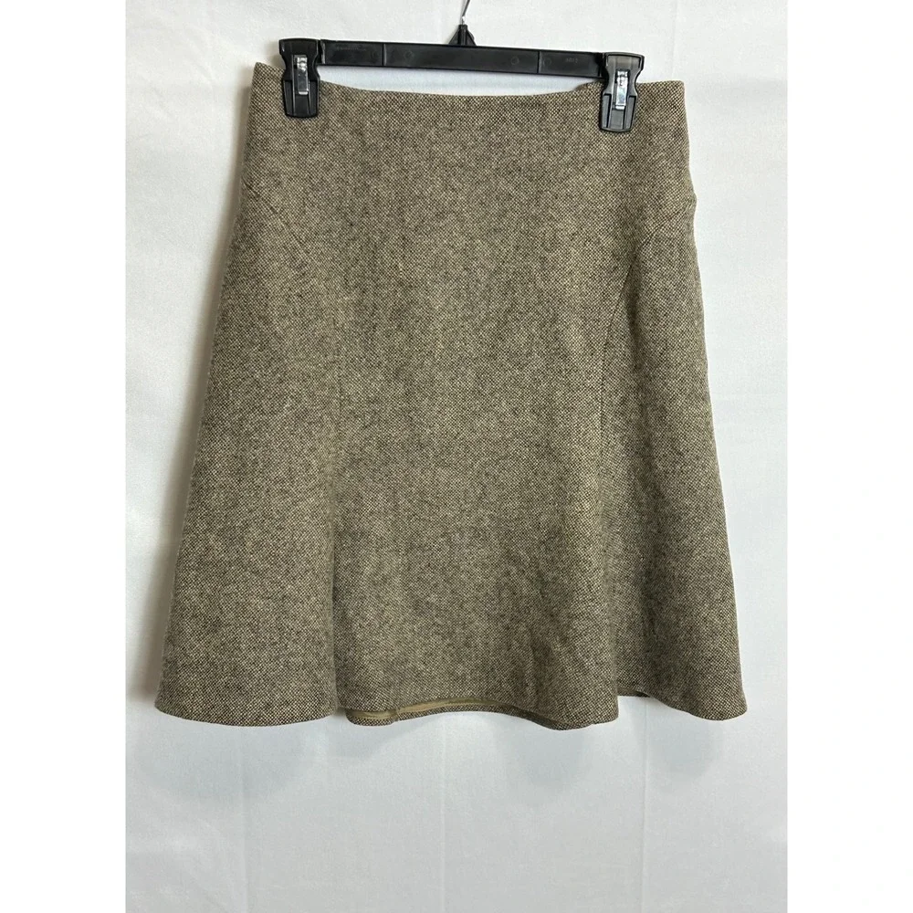 NWT Max Studio Wool Blend Tweed A-Line Skirt Grey Black 4308P17 Size 2